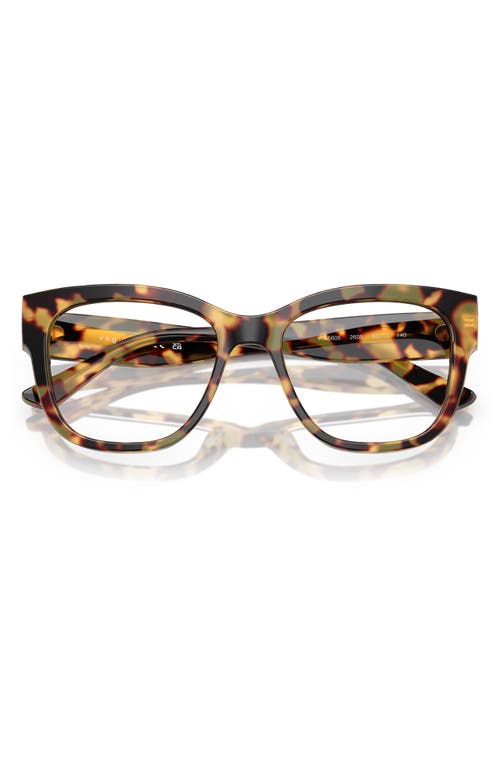 Vogue 51mm Square Optical Glasses In Yellow Tortoise