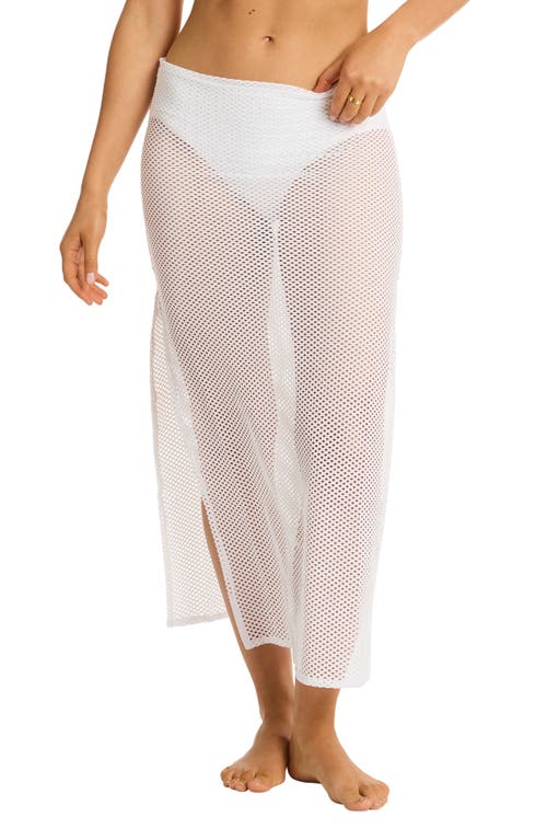 Surf Mesh Cover-Up Maxi Skirt in White