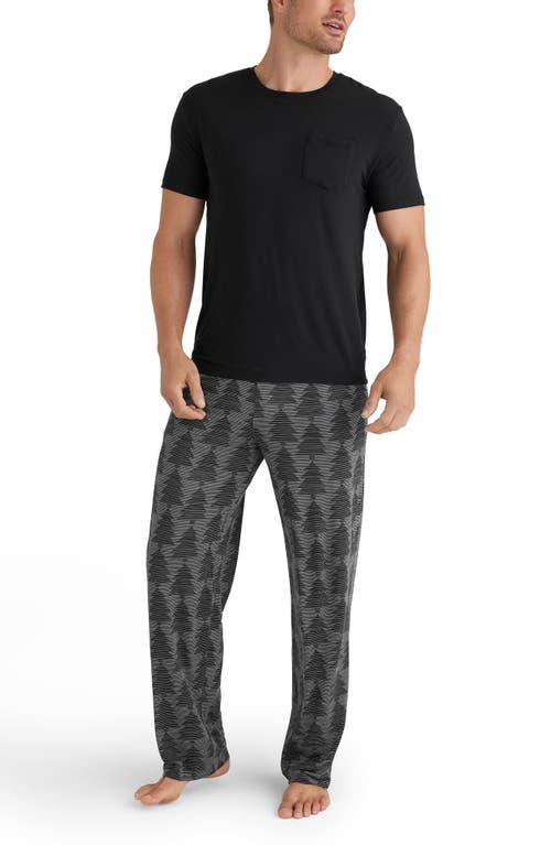 Shop Tommy John Second Skin Pajama Pants In Grey Pine Treeline