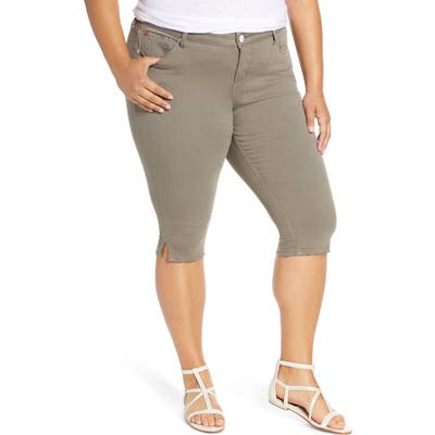 Plus Size Slink Jeans Pirate Capri Pants, Green