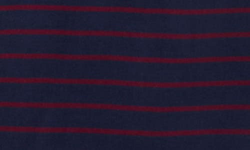 Shop Vineyard Vines Kids' Stripe Long Sleeve Pocket T-shirt In Nautnavy Crimson