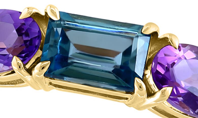 Effy 14k Rose Gold Amethyst, London Blue Topaz & Rhodolite Ring In Gold Multi