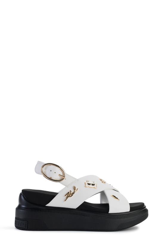Shop Karl Lagerfeld Paris Tilda Platform Wedge Sandal In Bright White