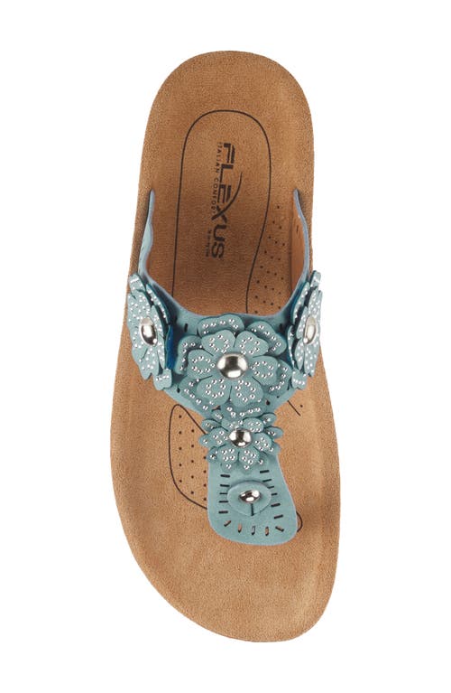 Flexus By Spring Step Bayview Floral Appliquè Sandal In Sky Blue
