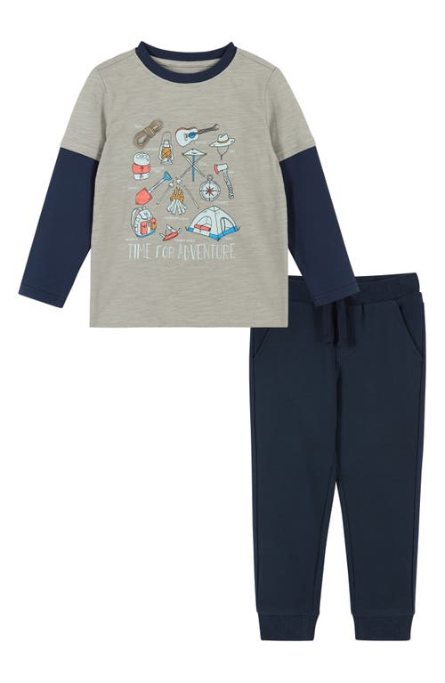 Andy & Evan Kids' Print Long Sleeve Graphic T-Shirt Joggers Set Camping Grey at Nordstrom,