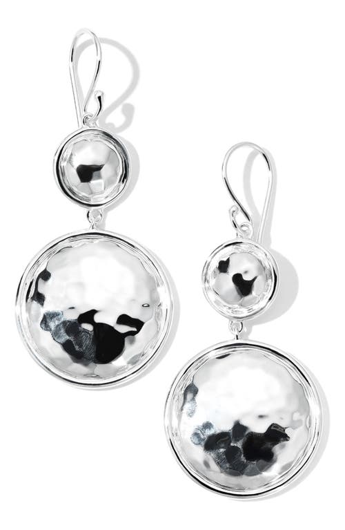 Classico Hammered Drop Earrings in Silver