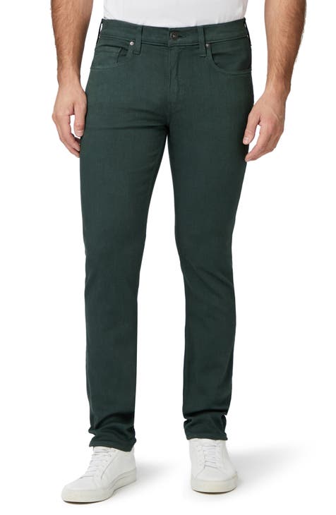 PAIGE Men's Transcend Knit Brennan Slim Straight Trouser, Dark Taupe, 29 at   Men's Clothing store