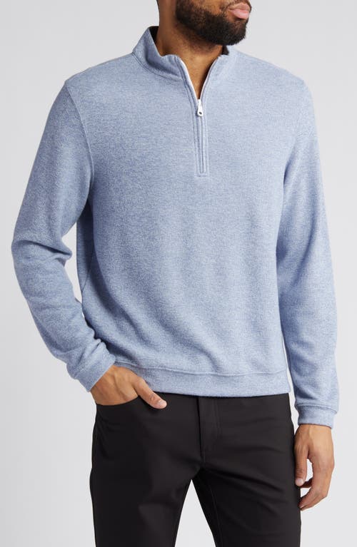 Tech Quarter Zip Knit Pullover in Country Blue