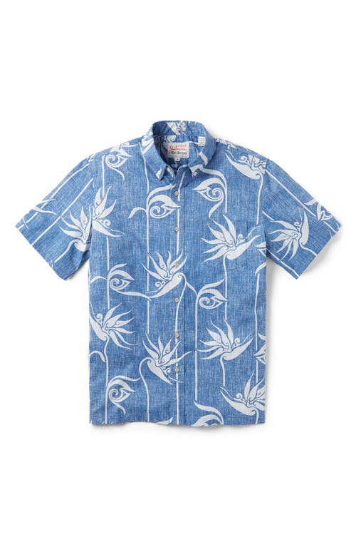 x Alfred Shaheen Personal Paradise Classic Fit Floral Short Sleeve Button-Down Shirt in Blue Horizon