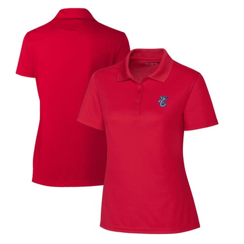 Women's Cutter & Buck Red Corpus Christi Hooks Clique Spin Eco Performance Pique Women's Polo