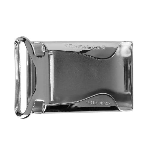 Trafalgar 25mm Smooth Polished Finish Compression Belt Buckle In Polish Silver