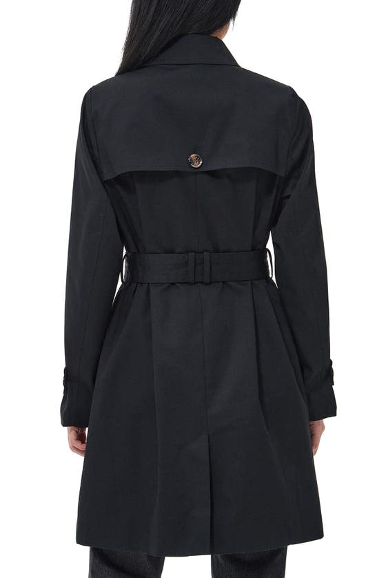 Barbour Greta Belted Water Resistant Twill Trench Coat In Black