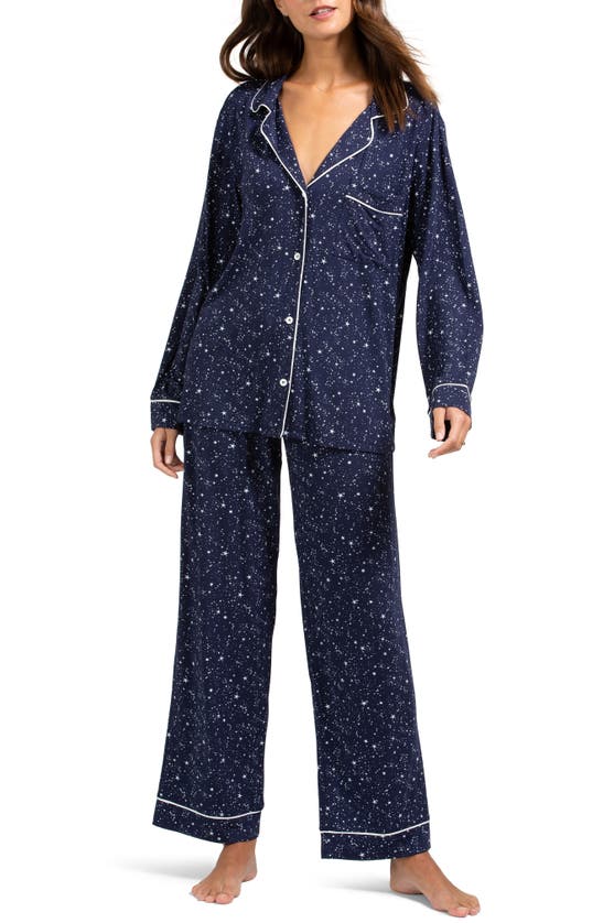 Eberjey 'sleep Chic' Knit Pajamas In Starlight/ Ivory
