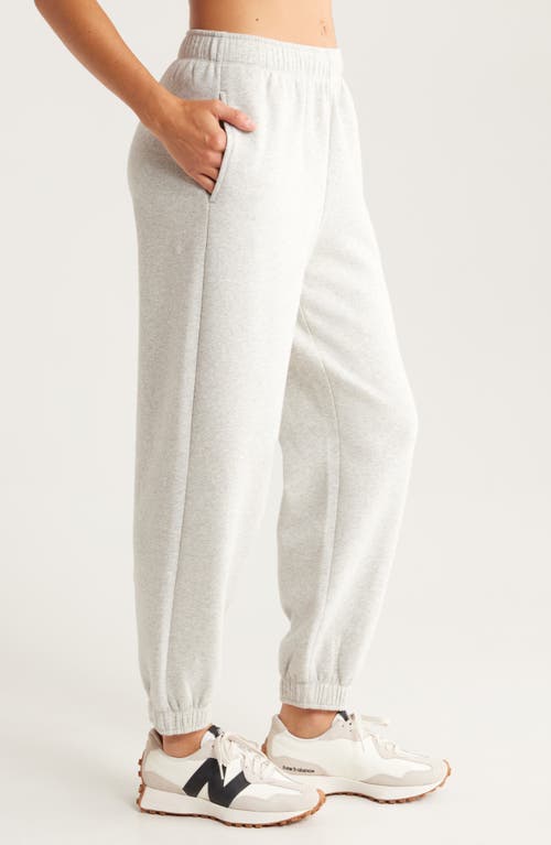 Shop Zella Cloud Fleece Joggers In Grey Light Heather