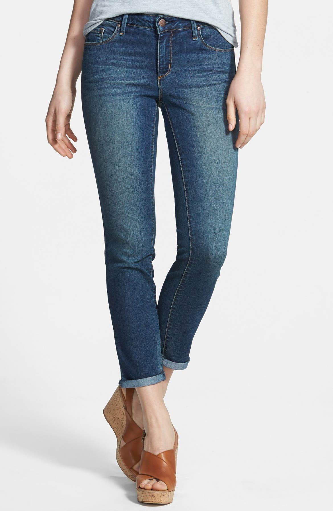 Jessica Simpson 'Forever' Roll Cuff Crop Skinny Jeans (Monterey ...