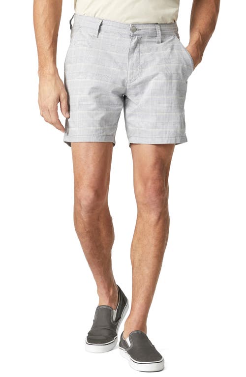 Nate Check Cotton Blend Flat Front Shorts in Blue Checked