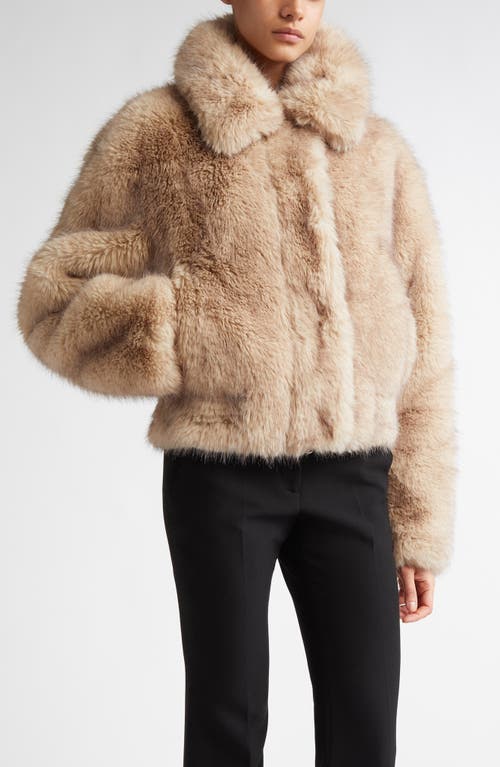 Stand Studio Lena Faux Fur Crop Jacket in Natural 