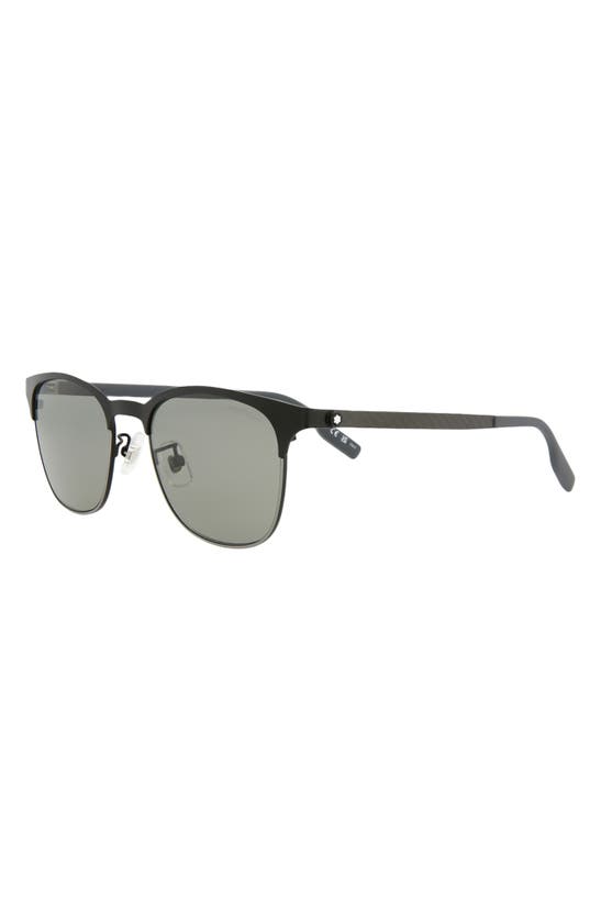 Shop Montblanc 53mm Square Sunglasses In Black Grey Grey