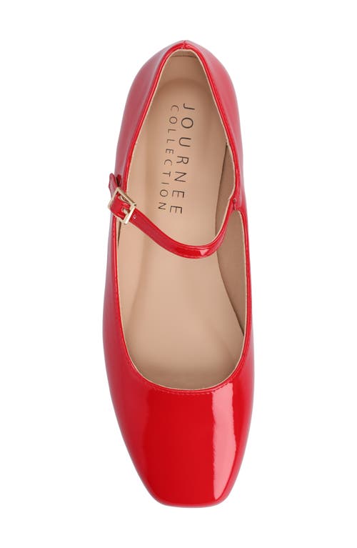 Journee Collection Carrie Mary Jane Flat In Patent/red