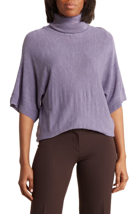 Sweaters for Women Solid Ribbed Knit Drop Shoulder Sweater (Color : Lilac  Purple, Size : one_Size) : : Clothing, Shoes & Accessories
