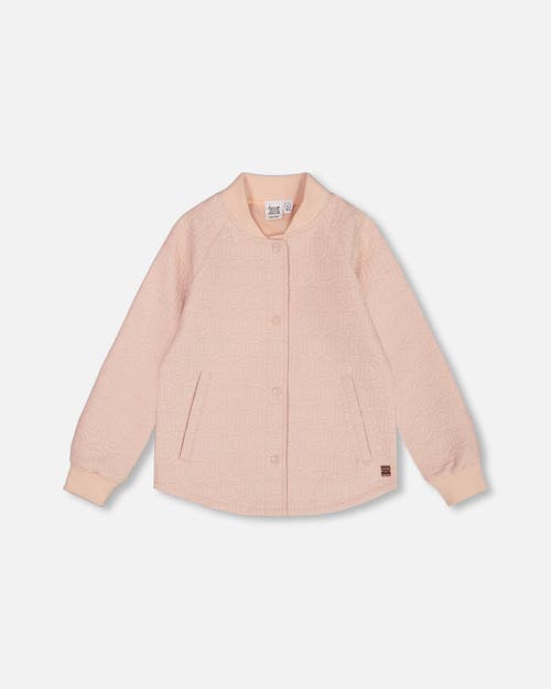 Shop Deux Par Deux Girl's Quilted Long Sleeve Overshirt Light Pink In Rose Smoke