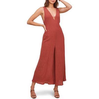 Astr The Label Endeavor Crop Wide Leg Jumpsuit, Orange