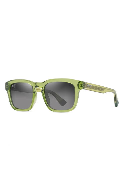 Shop Maui Jim Maluhia 52mm Gradient Polarizedplus2® Square Sunglasses In Shiny Trans Grass Green