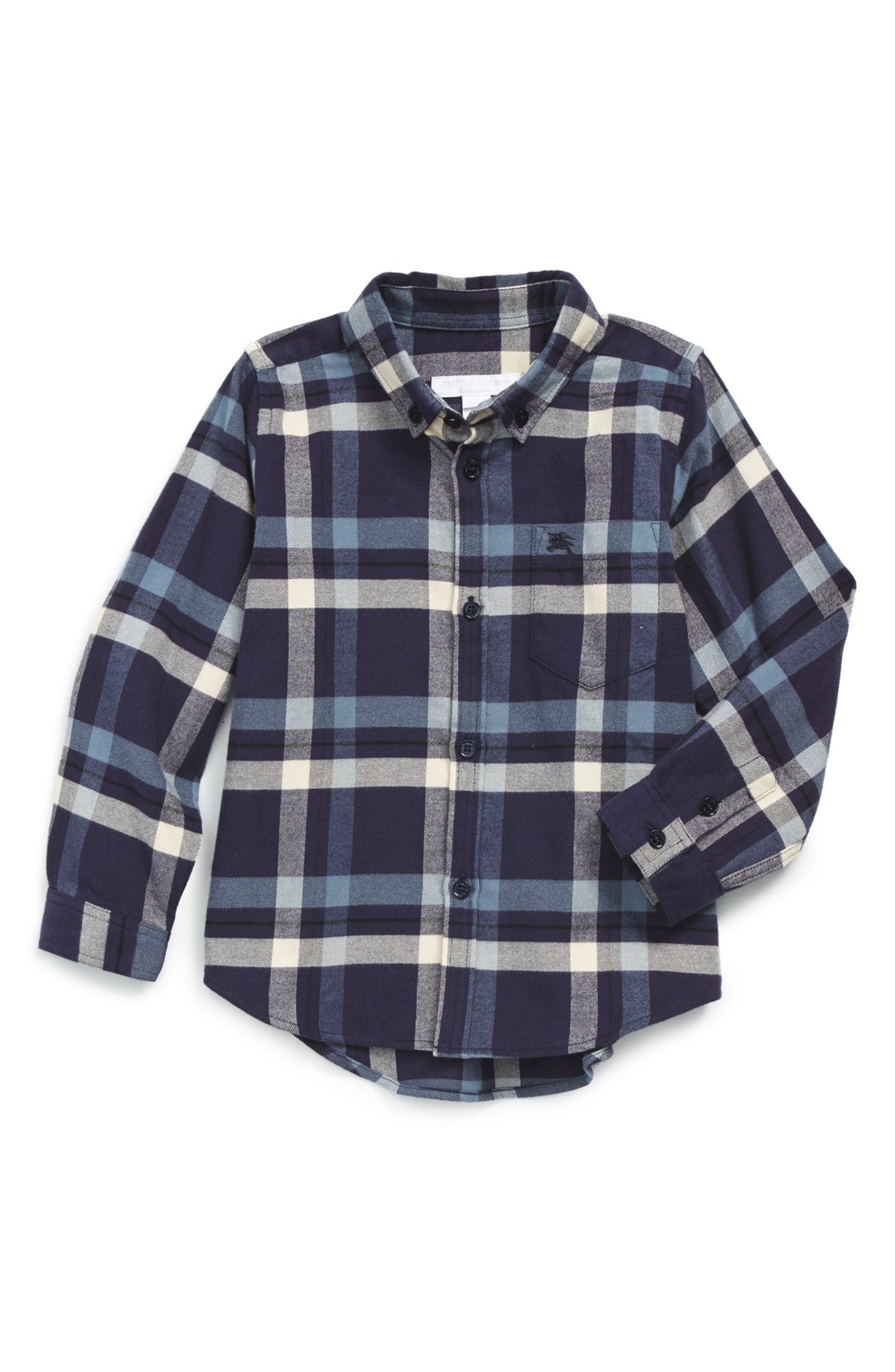 Burberry 'Mini Fred' Check Flannel Woven Shirt (Little Boys & Big Boys ...