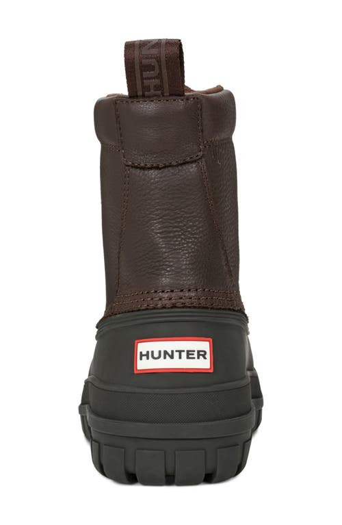 Hunter Southall Waterproof Insulated Boot In Demitasse/dark Brown