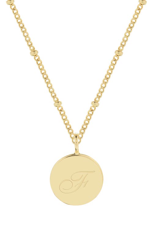 Lizzie Initial Pendant Necklace in Gold F