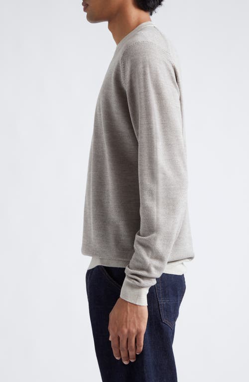 Shop John Smedley Singular Merino Wool Crewneck Sweater In Grey Fleece/mushroom