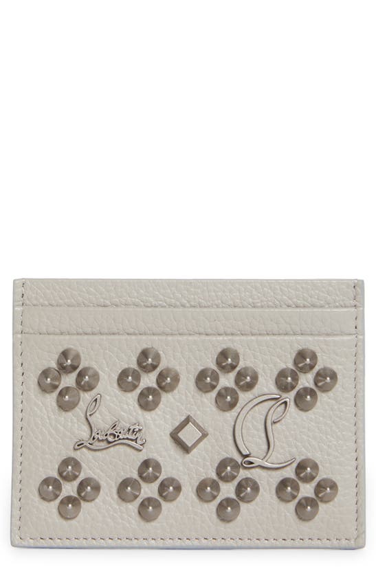 Christian Louboutin Kios Simple Leather Card Case In Goose/ Goose