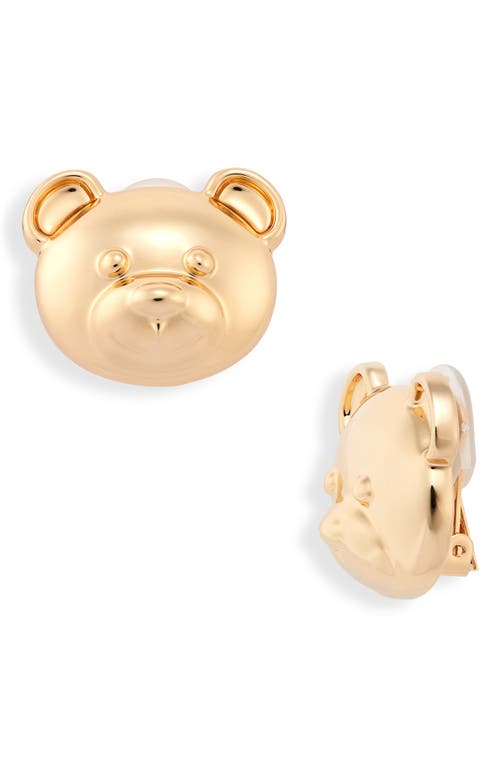 Moschino Bijoux Bear Stud Earrings in Shiny Gold Clip On at Nordstrom