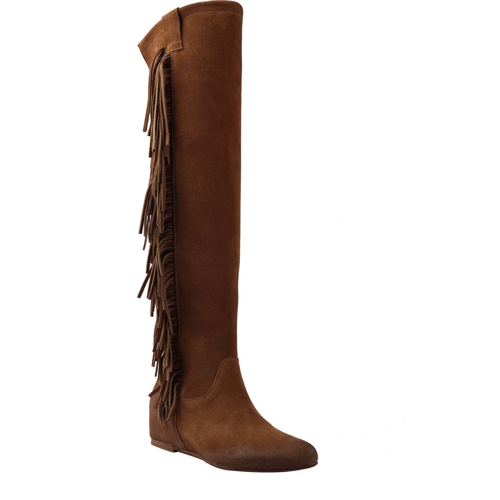 Zigi Brooklynne Knee High Wedge Boot In Tan Suede