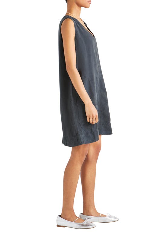 Shop Splendid Dawson Linen Blend Minidress In Lead