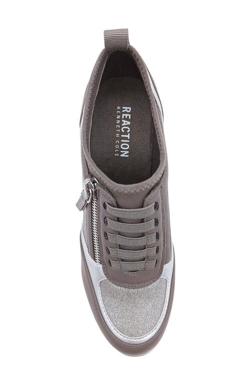 Reaction Kenneth Cole Fiona Platform Wedge Sneaker In Shitake Mesh