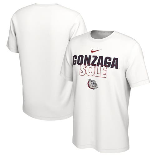 Nike White Gonzaga Bulldogs 2023 On Court Bench T-Shirt