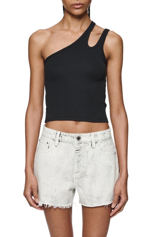 PURPLE BRAND Cutout Rib Tank Black at Nordstrom,