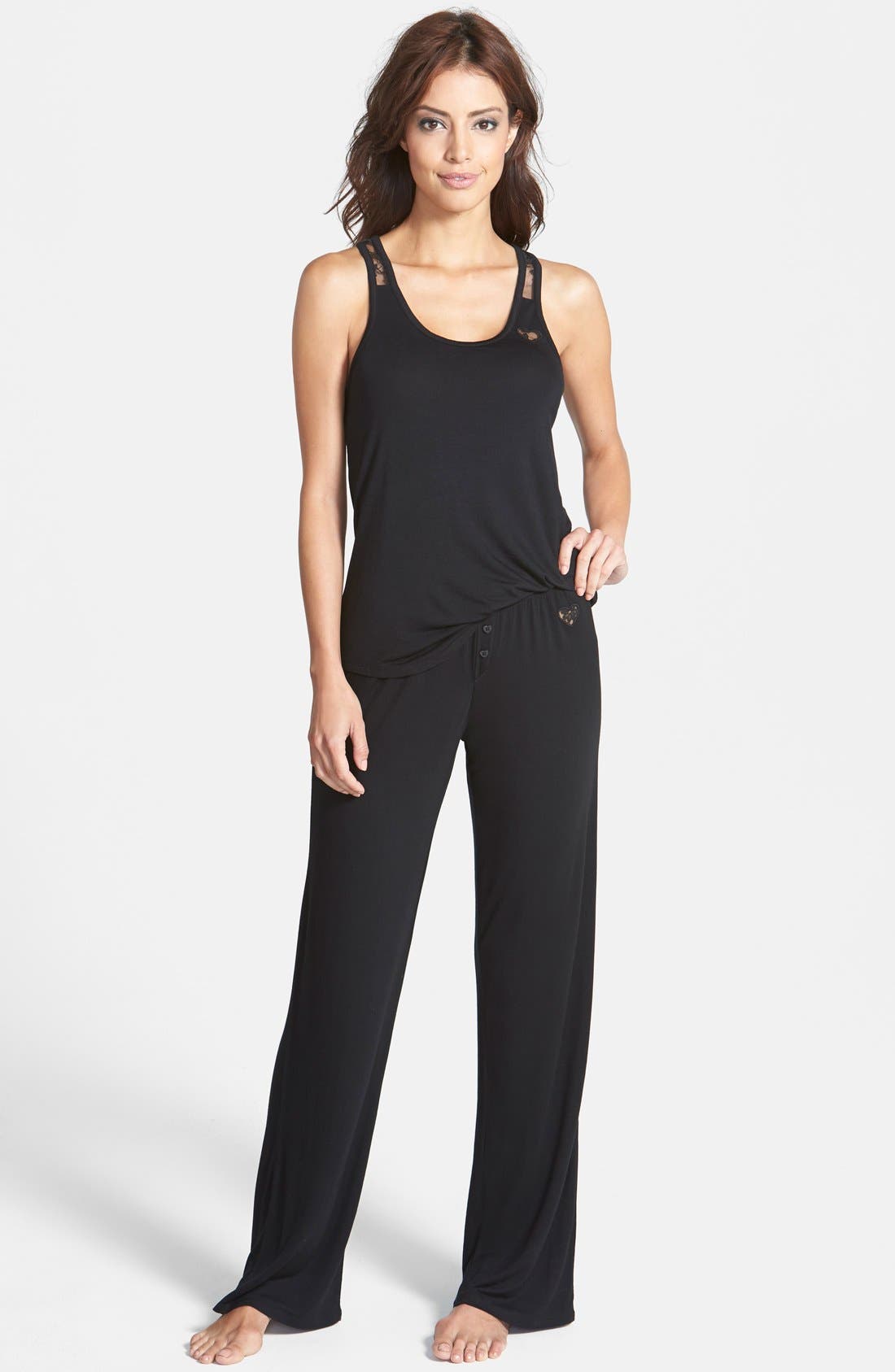 Betsey Johnson Lace Racerback Jersey Pajamas Nordstrom