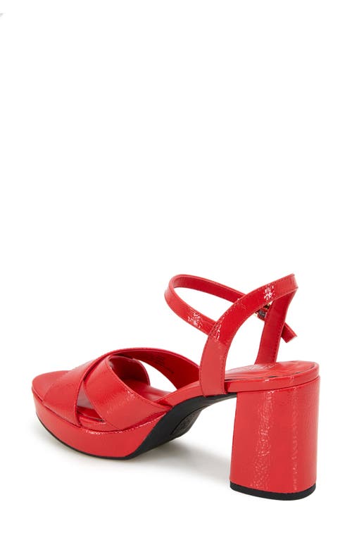 Reaction Kenneth Cole Reeva Ankle Strap Platform Sandal In Red