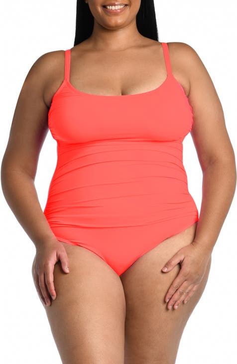 Women's Coral Plus-Size Swimsuits
