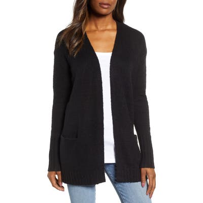 Caslon Open Front Pocket Cardigan, Black