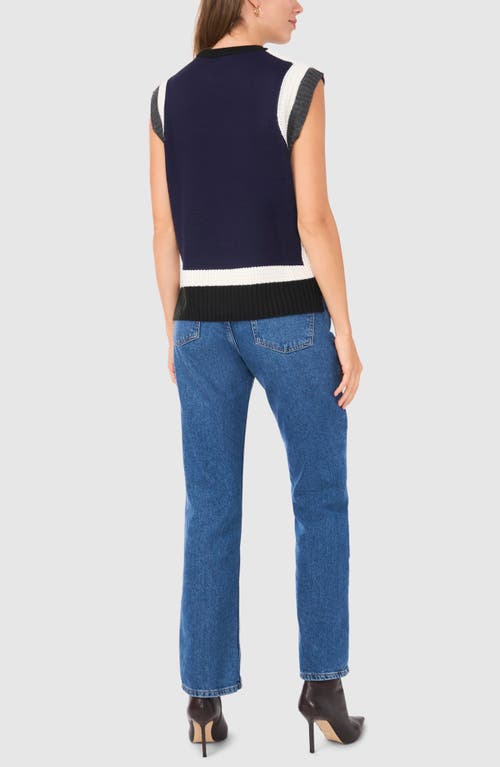 Shop Halogenr Halogen(r) Colorblock Crewneck Sweater Vest In Denim Heather Blue