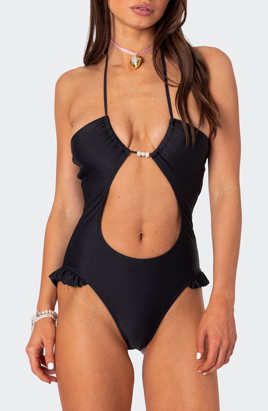 Edikted Nea Cut Out One Piece Swimsuit In Black