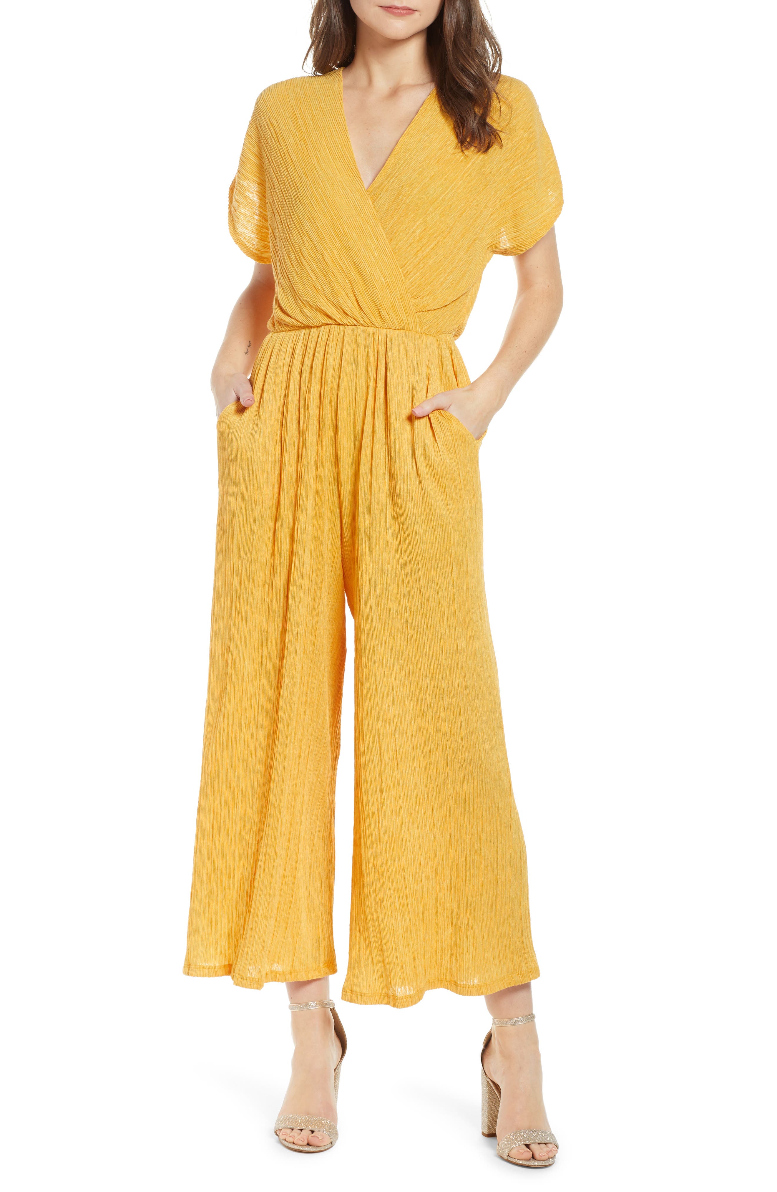 all in favor textured jumpsuit