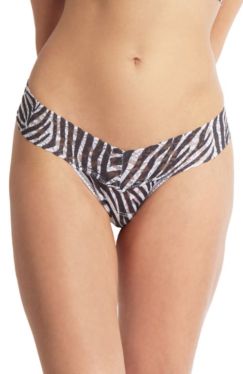 Print Lace Low Rise Thong in A To Zebra