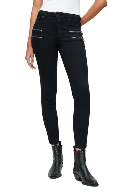 AllSaints Miller Zip Skinny Jeans in Black at Nordstrom, Size 31