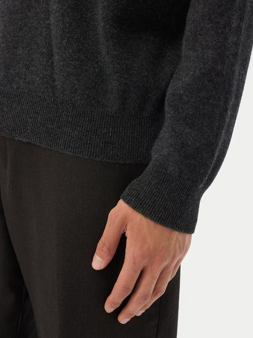 Shop Gobi Cashmere Crew Neck Sweater In Charcoal