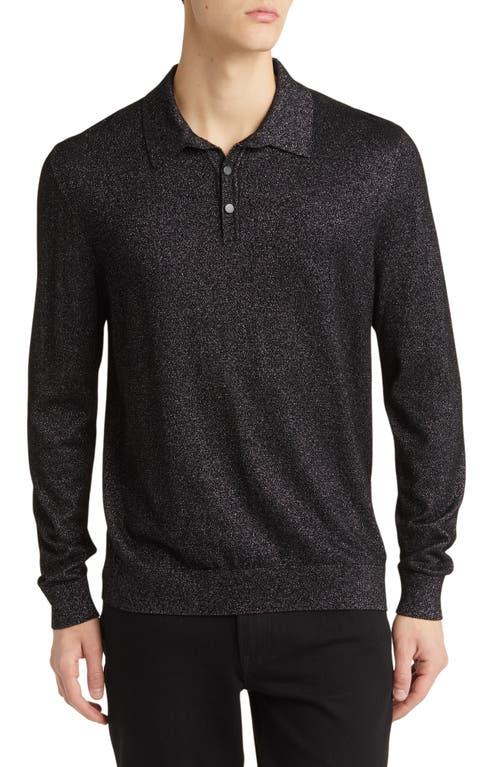 BOSS Sercury Long Sleeve Polo Sweater in Black at Nordstrom, Size Xx-Large