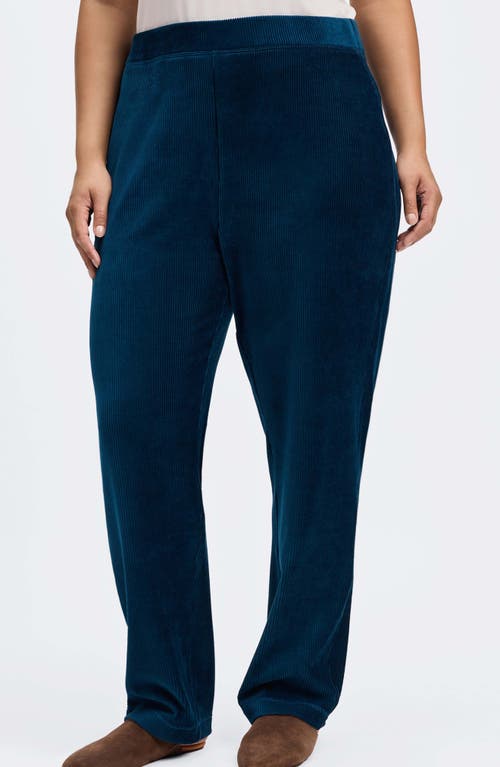 Shop Foxcroft Caden Plush Corduroy Pants In Deep Teal